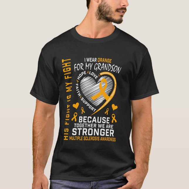 Camiseta Em Março Usamos Laranja Neto Esclerose Múltipla (Frente)