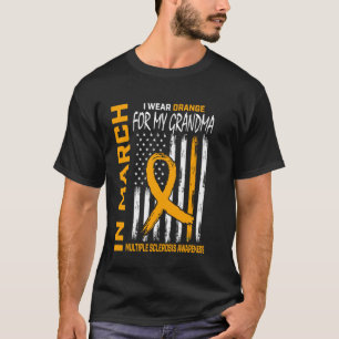 Camiseta Em Março Usamos Laranja Pela Avó Esclerose Múltipl