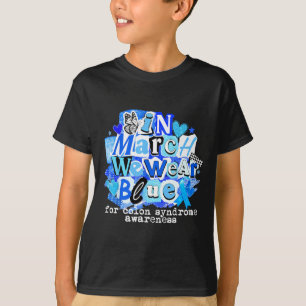 Camiseta Em março use azul para a conscientização do câncer