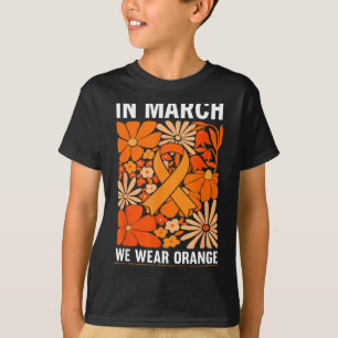 Camiseta Em março use deficiência de desenvolvimento laranj