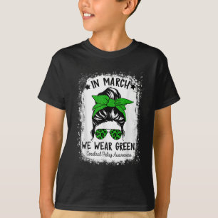 Camiseta Em março, Vestimos a consciência pc verde-cerebral