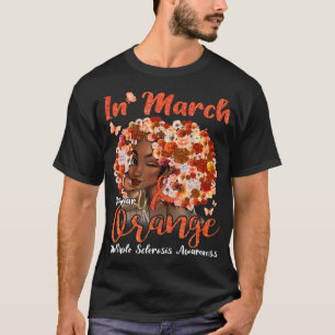 Camiseta Em março Vestimos a Esclerose Múltipla Laranja Afr