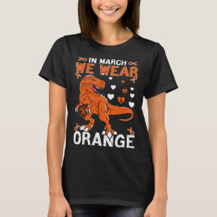 Camiseta Em março, Vestimos a esclerose múltipla laranja Re