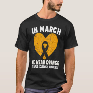 Camiseta Em março Vestimos a Faixa Laranja Esclerose Múltip