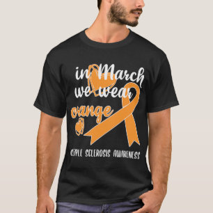 Camiseta Em março Vestimos a Faixa Laranja Esclerose Múltip