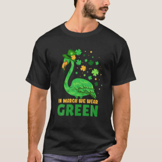 Camiseta Em março Vestimos a Rua Flamingo Verde Shamrocks P