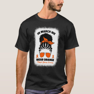 Camiseta Em Março Vestimos Esclerose Múltipla Laranja Afro