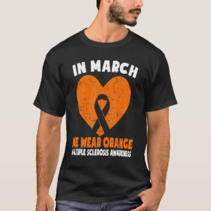 Camiseta Em Março Vestimos Laranja Múltipla Esclerose Awar