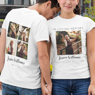 Camiseta Em Memória Amorosa   5 Colagem de Fotos   Memorial