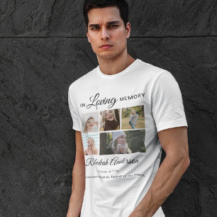 Camiseta Em Memória Carinhosa 5 Colagem de Fotos Memori
