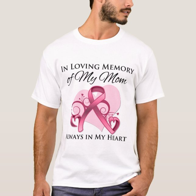 Camiseta Em memória da minha mãe - Cancer mamário (Frente)