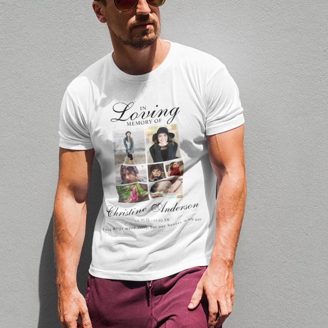 Camiseta Em memória de amor | Memorial da Colagem de Fotogr (Criador carregado)