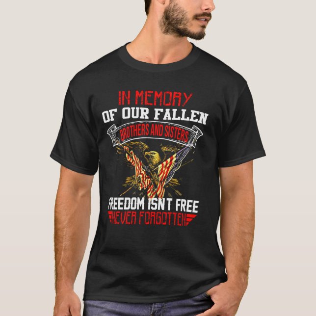 Camiseta Em Memória De Nossos Irmãos Falsos Irmãs Liberdade (Frente)