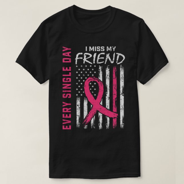 Camiseta Em Memória do Cancer da Mama Amigo Sinalizador B (Frente do Design)