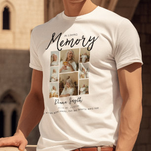 Camiseta Em Memória Querida   8 Colagem de Fotos Memorial
