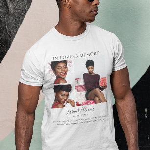 Camiseta Em Memória Querida Colagem de Fotos Memorial