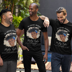 Camiseta Em Memória Querida   Foto com Efeito Escovado Memo
