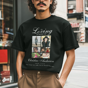 Camiseta Em Memória Querida   Memorial de Colagem de Fotos