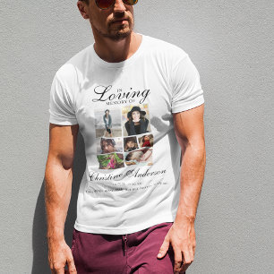 Camiseta Em Memória Querida Memorial de Colagem de Fotos