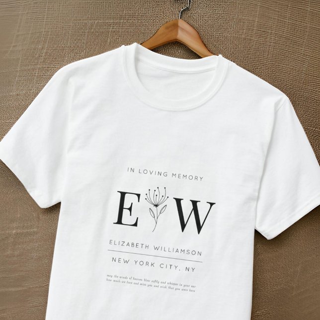 Camiseta Em Memorial Memorial Memorial Modern Cote Folhagem (Criador carregado)