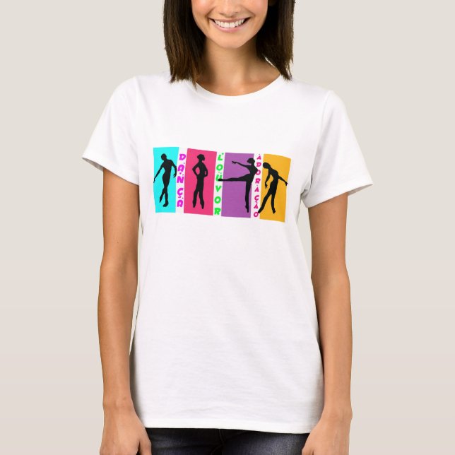 Camiseta em microfibra feminina Dança louvor e... (Frente)