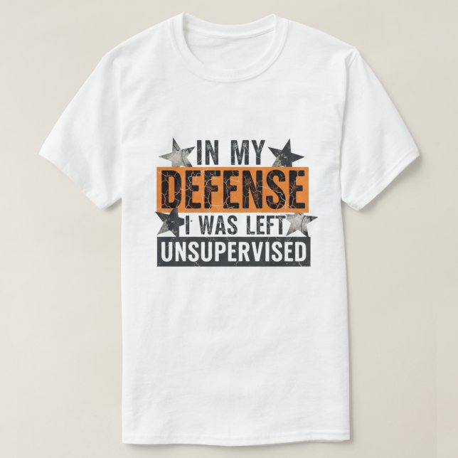 Camiseta em Minha Defesa eu Fui Deixado Sem Supervisão Dive (Frente do Design)