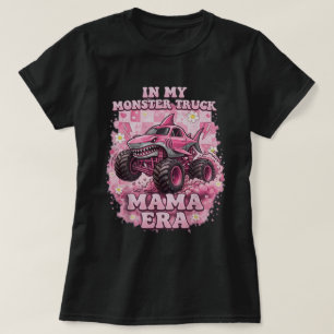 Camiseta Em Minha Era de Mãe de Caminhão Monstro Rosa Tubar
