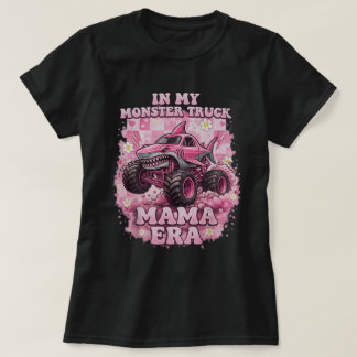 Camiseta Em Minha Era de Mãe de Caminhão Monstro Rosa Tubar