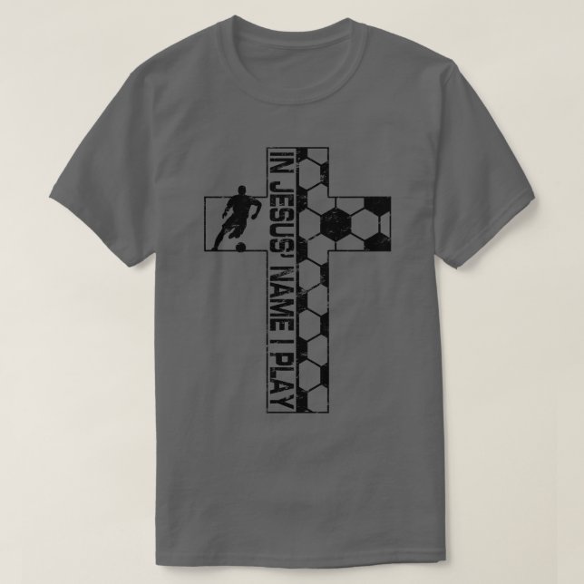 Camiseta Em nome de Jesus, eu toco cruz cristã (Frente do Design)