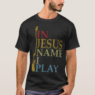 Camiseta Em Nome de Jesus Eu Toço Guitarra
