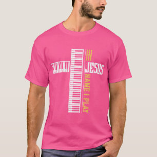 Camiseta Em nome de Jesus, eu toco pianista cristão