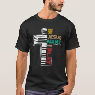 Camiseta Em Nome De Jesus, Eu Toco Piano Vintage Christian 