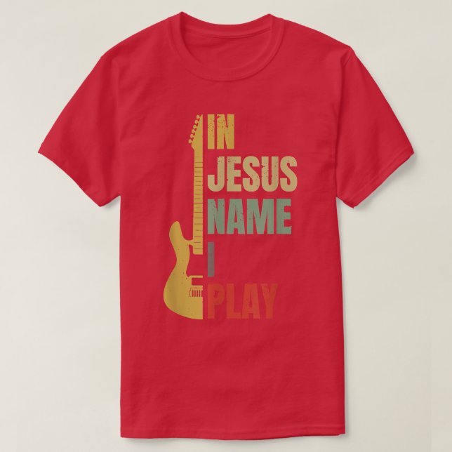 Camiseta Em Nome De Jesus Eu Toco Violão (Frente do Design)