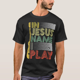 Camiseta Em Nome de Jesus Eu Tooco Guitarra Amante de Músic