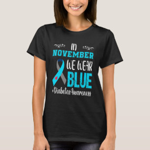 Camiseta Em Novembro Usamos a Fita Azul de Conscientização
