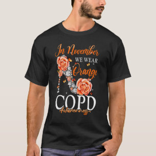Camiseta Em novembro usamos laranja Borboleta Copd AwareNes