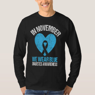 Camiseta Em novembro, Vestimos a consciência azul da diabet