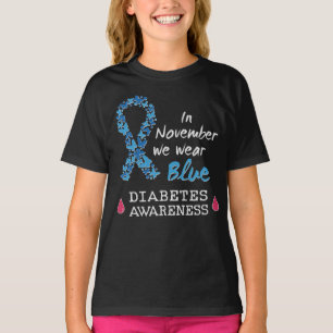 Camiseta Em novembro, vestimos a consciência azul da diabet
