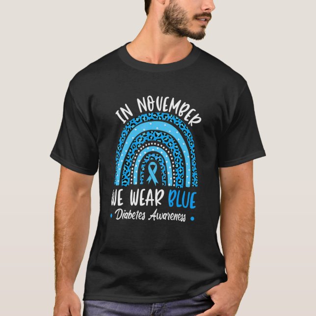 Camiseta Em novembro, Vestimos a consciência da diabetes az (Frente)