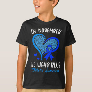 Camiseta Em novembro, Vestimos a consciência da Diabetes Az
