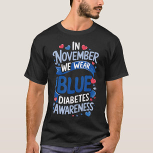 Camiseta Em novembro, Vestimos a consciência da diabetes az