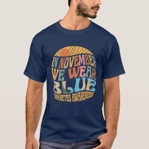 Camiseta Em novembro, Vestimos a Consciência da Diabetes Re