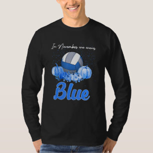 Camiseta Em novembro, Vestimos a Diabetes Azul de Voleibol