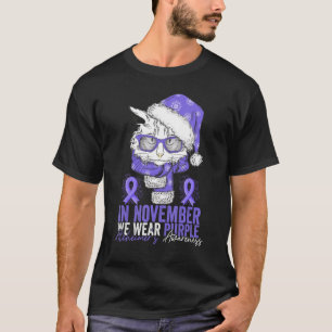 Camiseta Em novembro Vestimos Alzheimers de Fita Roxa