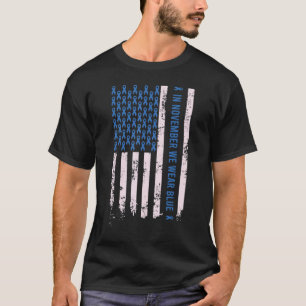 Camiseta Em novembro Vestimos Diabetes Azuis Sensibilizando