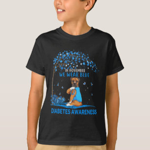 Camiseta Em novembro, Vestimos Diabetes De Cão De Tatuagem