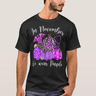 Camiseta Em novembro Vestimos Epilepsia Pumpkin Roxo Awaren
