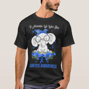 Camiseta Em novembro Vestimos o Awarene do Diabetes Elefant