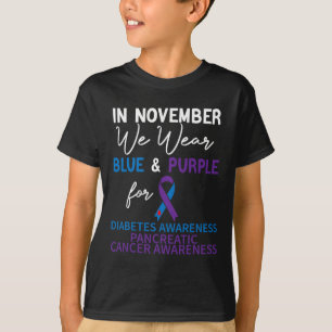 Camiseta Em Novembro, Vestimos O Pancer Da Diabetes Azul E