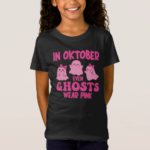 Camiseta Em outubro, até fantasmas Vestem Cancer rosa